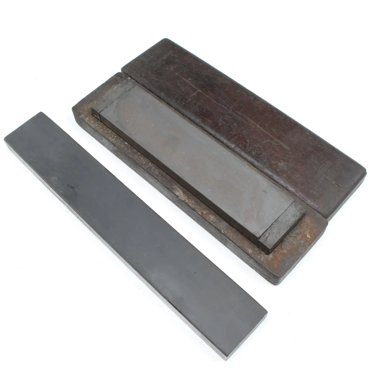 2X Oilstone Sharpening Stones - 8" Medium & 12" Fine (Mahogany) 1