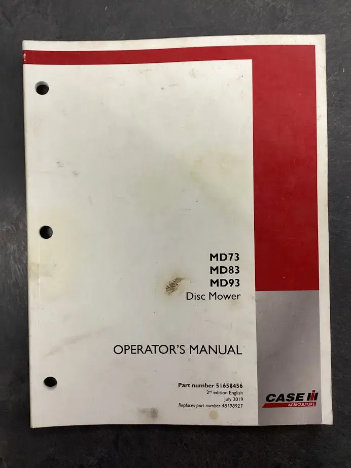 Md73, Md83, Md93 Disc Mower Operator's Manual 1