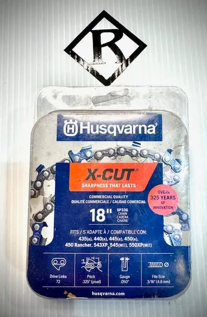 Husqvarna X-Cut Sp33g 18" Chainsaw Chain, 581643603 1