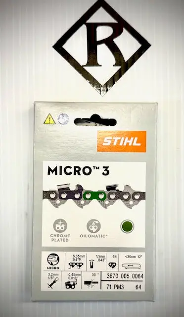 Stihl Oilomatic Saw Chain 12", 1/4" Pitch, .043" Gauge, 71Pm3 64, 36700050064 1