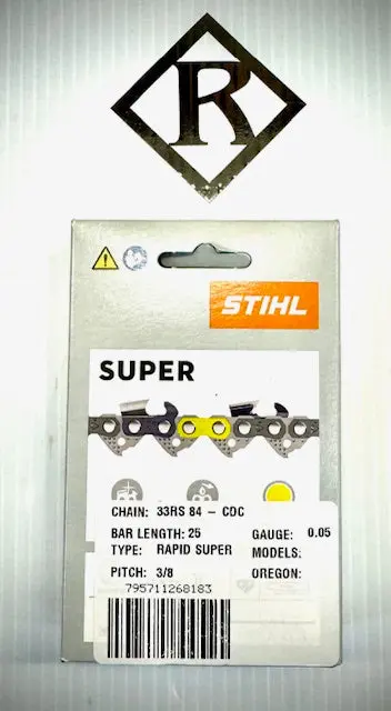Stihl Chain 25 In. Rapid Super, .375 .050 84 Dl, 33 Rs 84, 36230050084 1