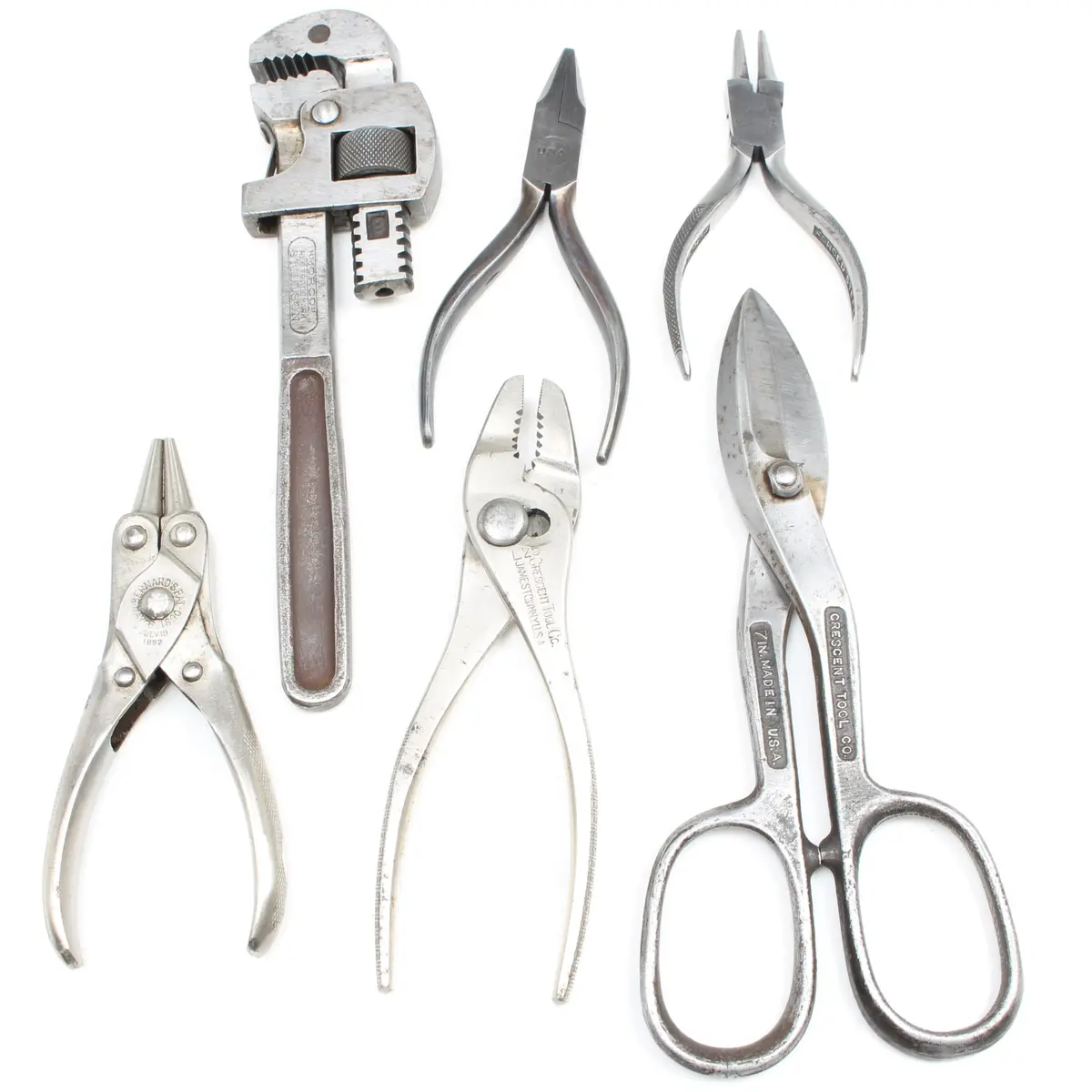 6X Old Pliers, Grips, Snips, Wrench (Usa) 1