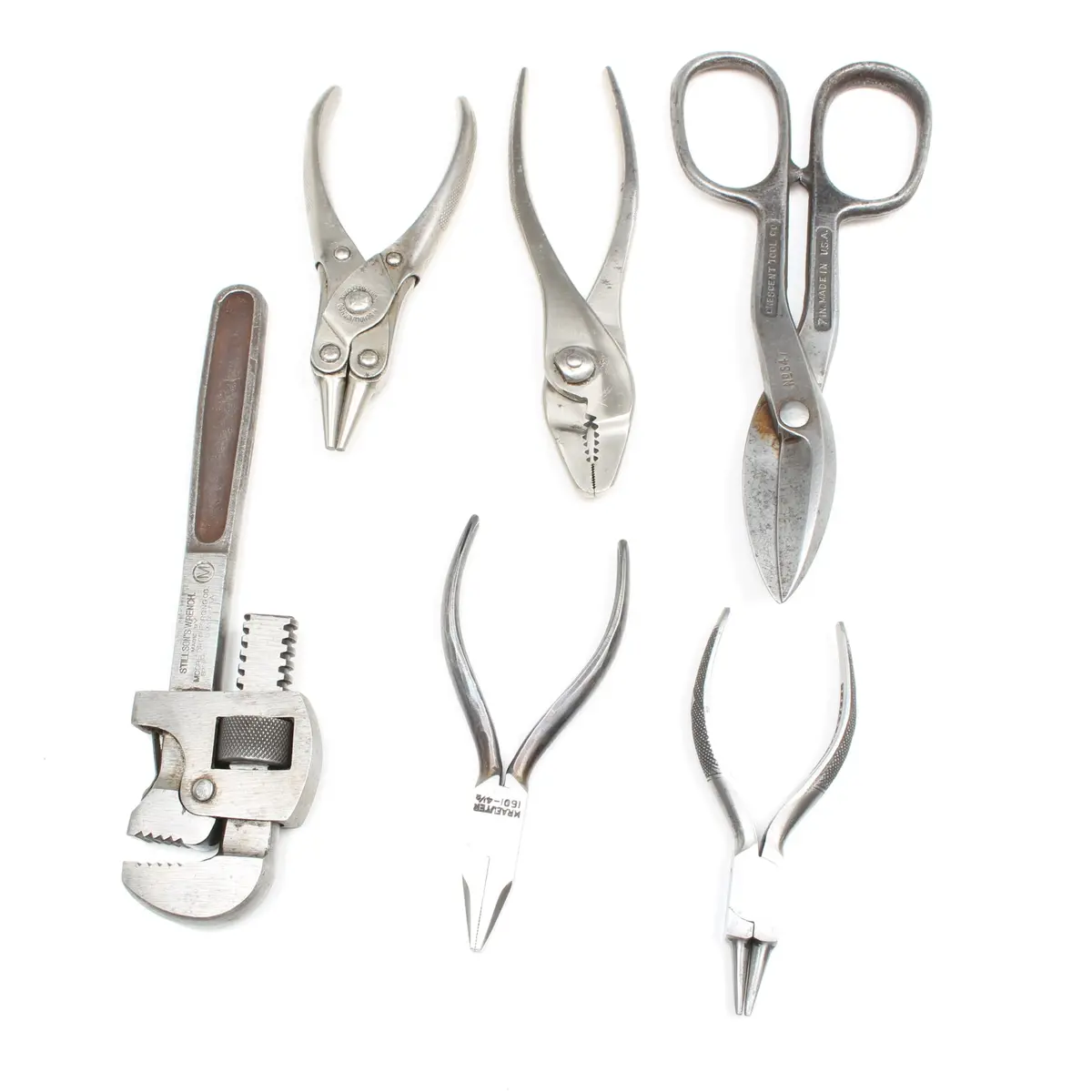 6X Old Pliers, Grips, Snips, Wrench (Usa) 2