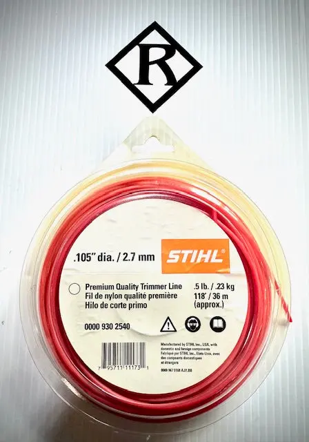 Stihl Premium Trimmer Line .105" Dia., .5 Lb 118', 00009302540 1