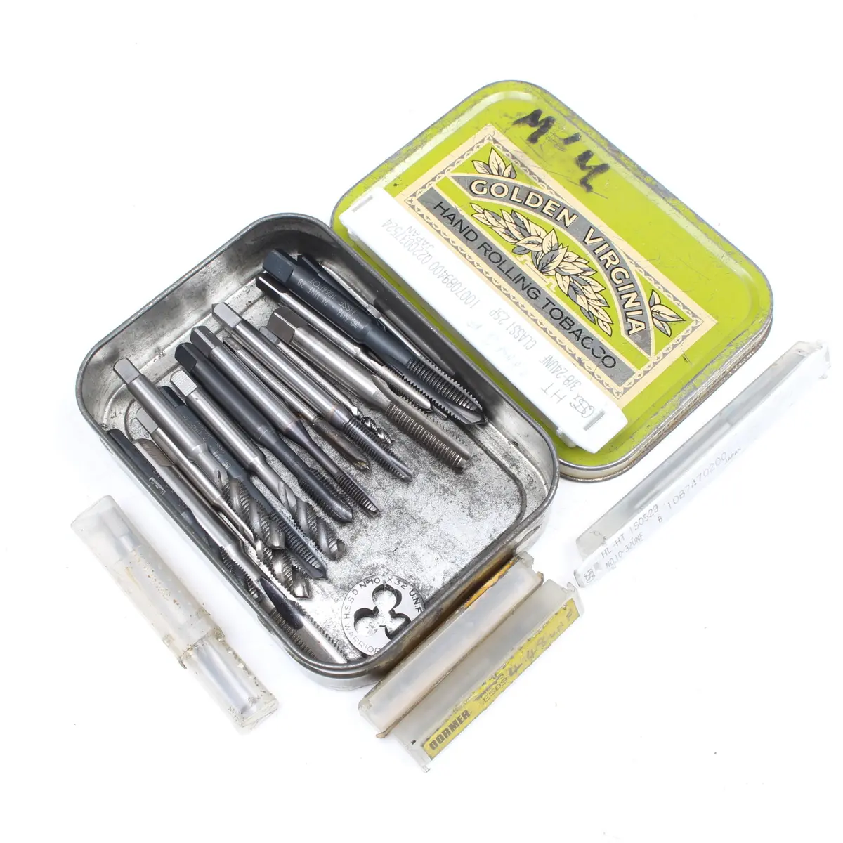 Tin Of Engineer Bits - 22X Unf Taps, 1X Unf Die 1