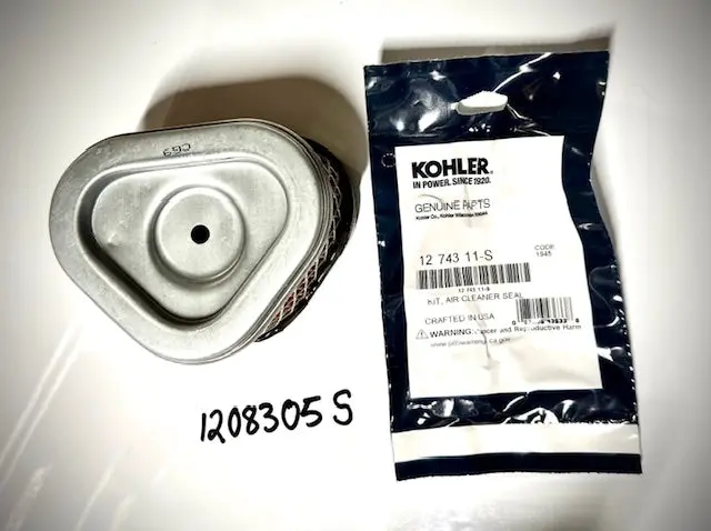 Kohler Air Filter With Seal Kit, 1208305S 1