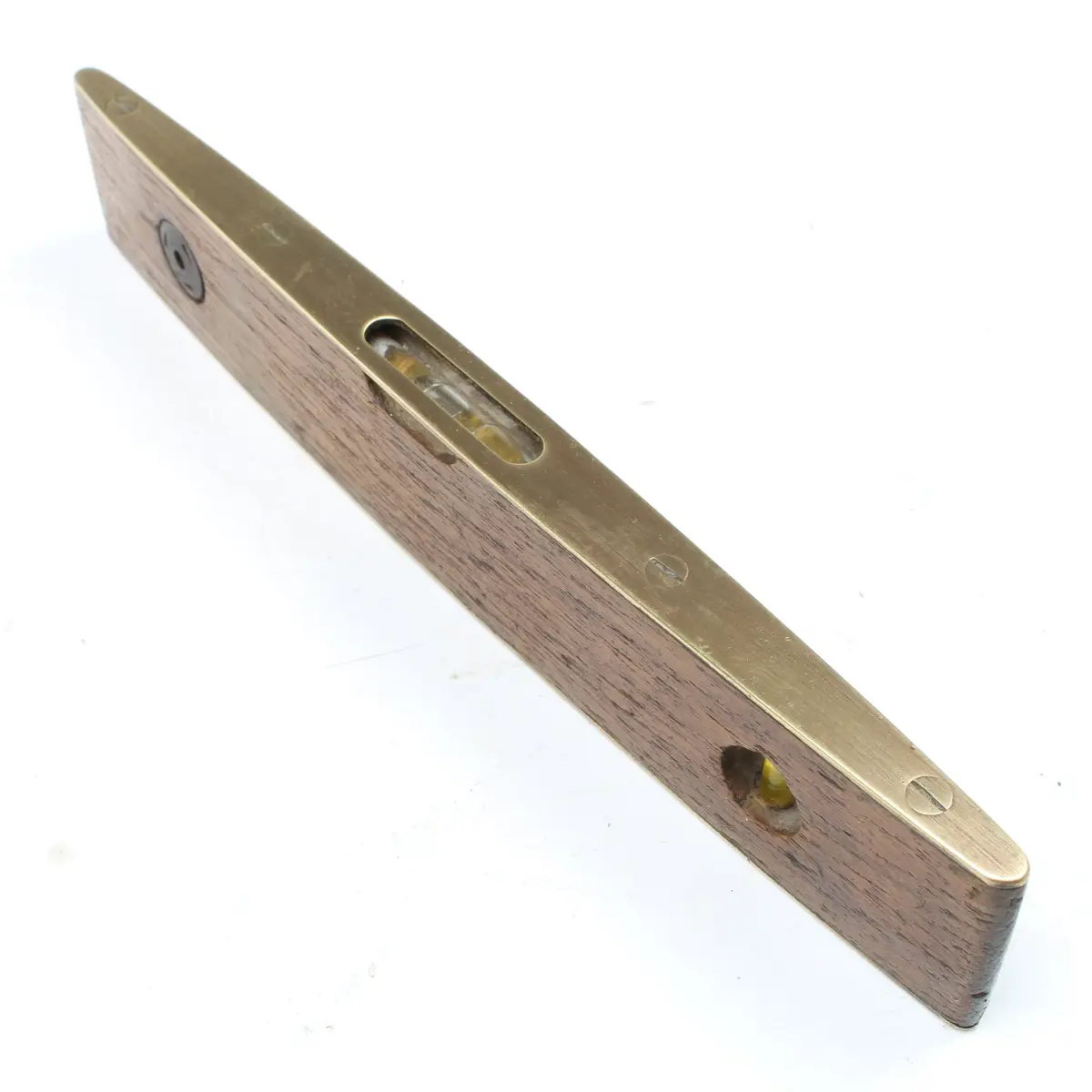 Old Brass Top And Bottom Level - 9" (Oak) 1