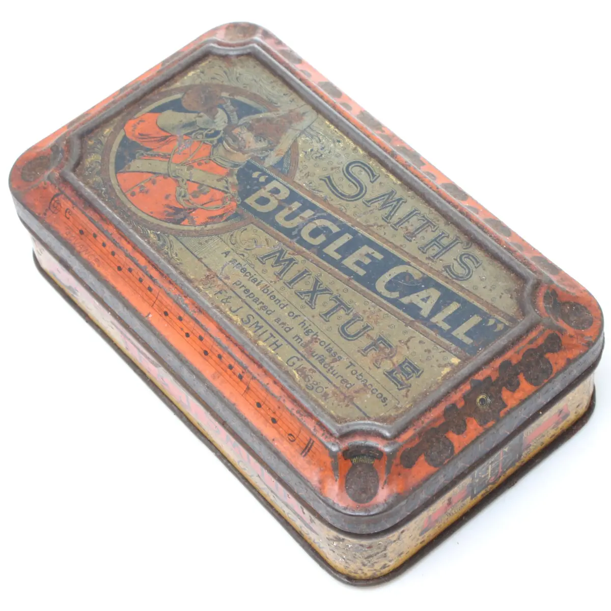 Sold - Old Smith's "Bugle Call" Tobacco Tin 1