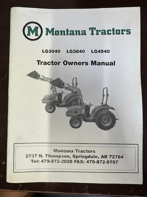 Montana Owner's Manual, Lg3040, Lg3840, Lg4540 1