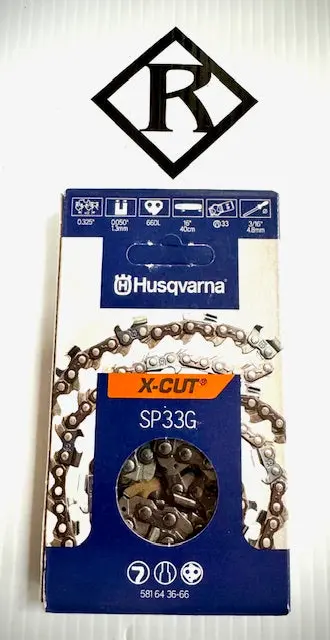 Husqvarna 16" Replacement Chain, Sp33g .325 .050 66Dl, 581643666 1