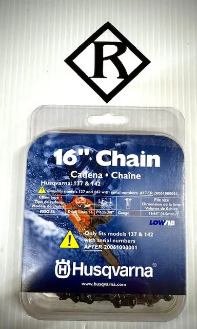 Husqvarna 16" Replacement Chain, 90Sg-56 3/8" .043, 531308147 1