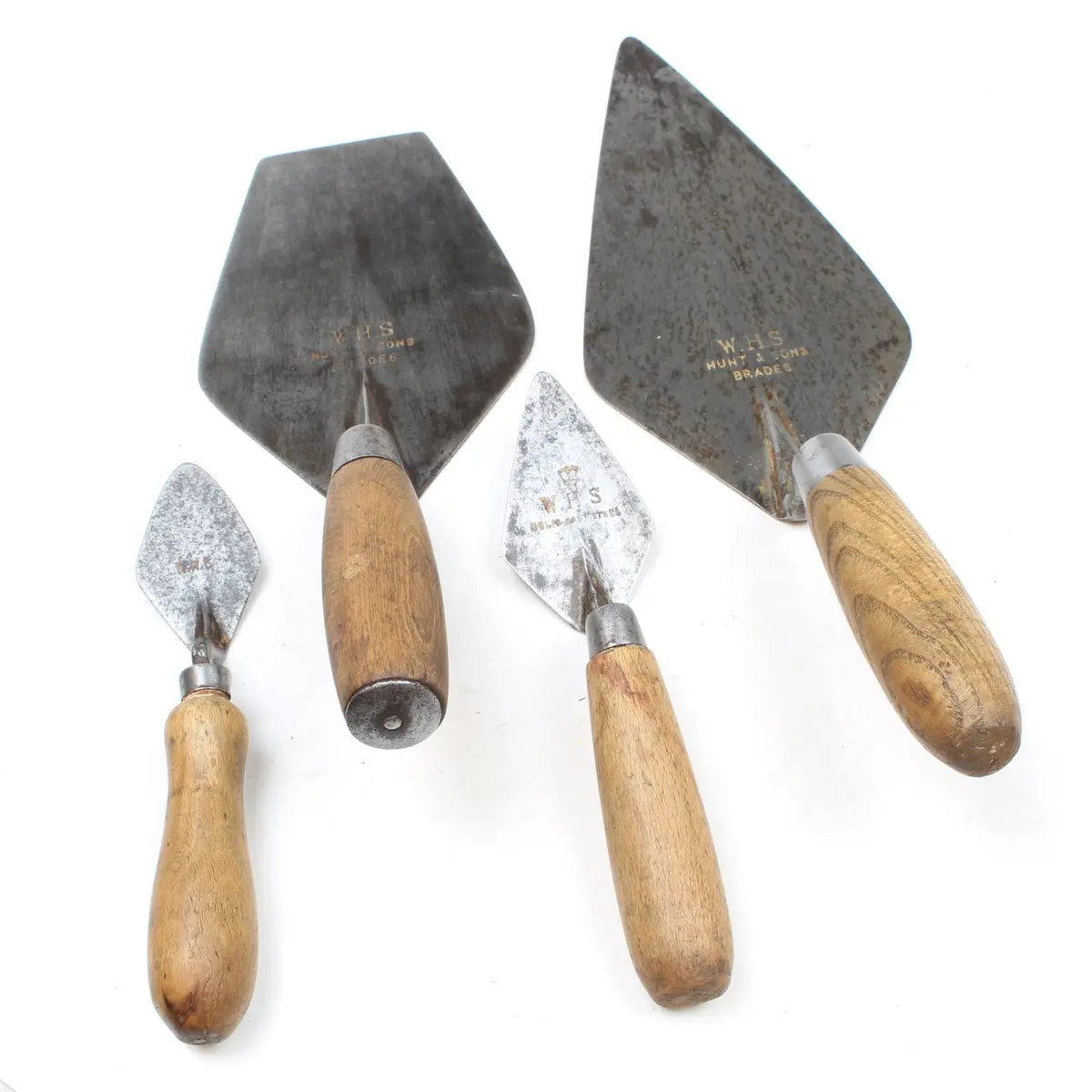 Sold - 4X Old Whs Brick Trowels 1