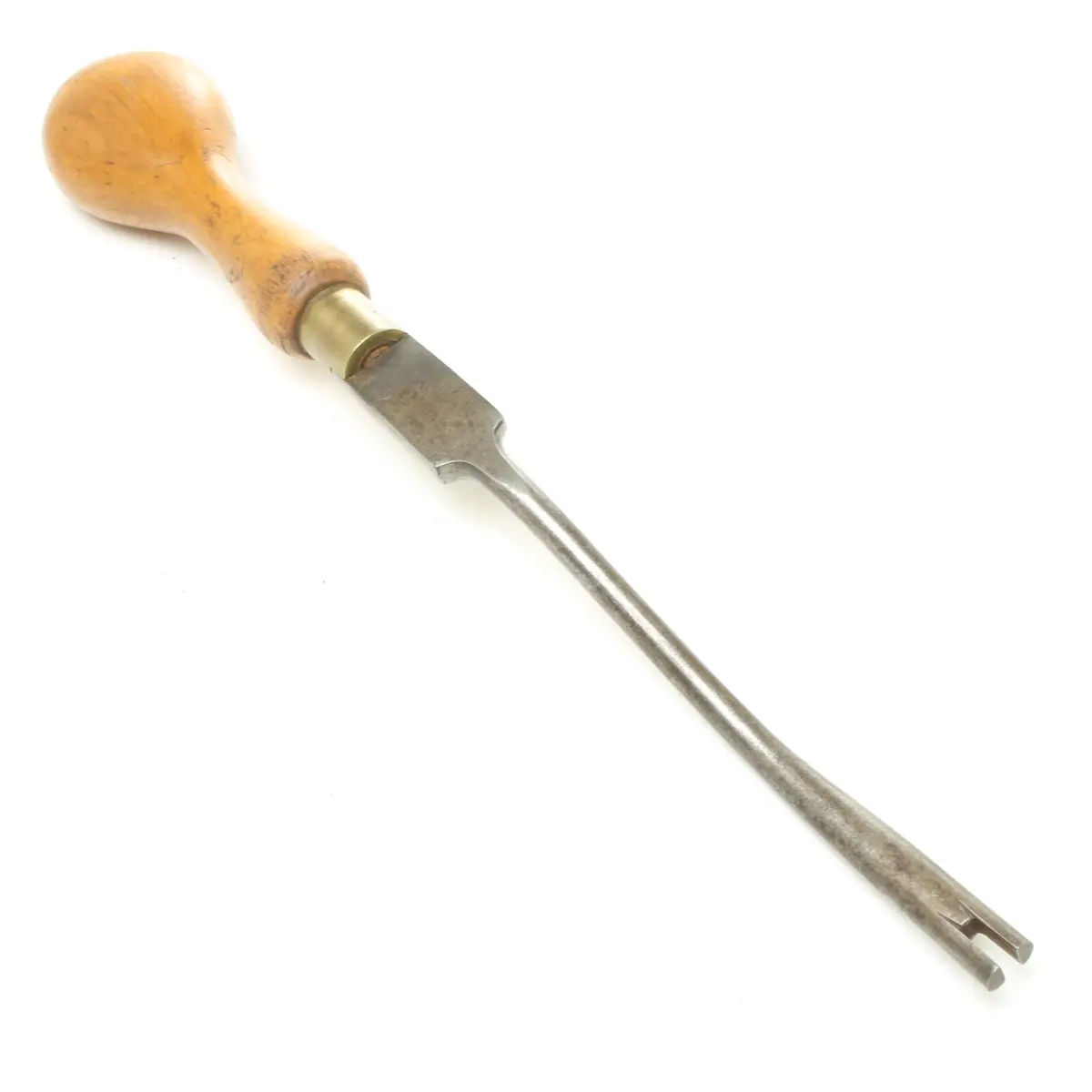 Old Unusual Curved Slotted Screwdriver (Boxwood) 1