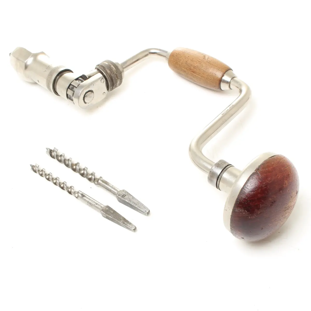 Sold - Robt Sorby Drill Brace And 2X Drill Bits (Beech) 1