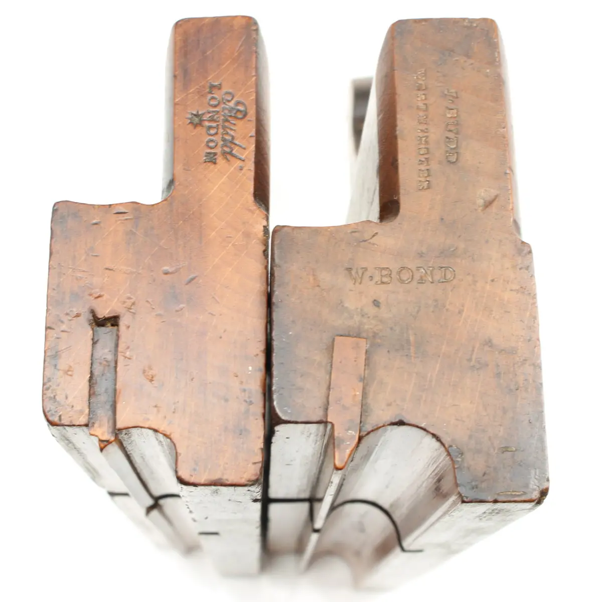 2X Old Budd Wooden Planes - Bead - 1/2", 3/4" (Beech) 1