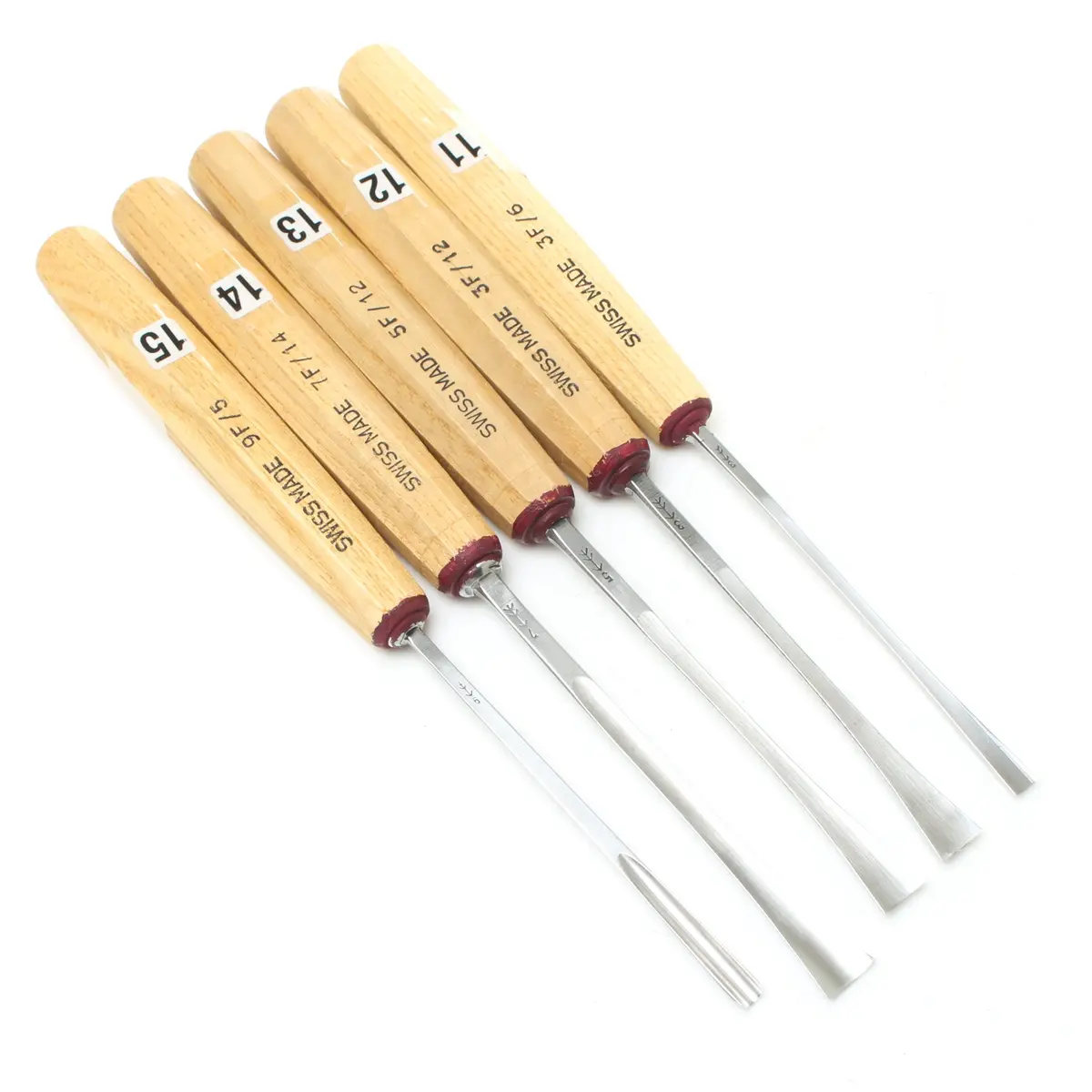 Sold - 5X Pfeil Fishtail Wood Carving Tools (Ash) 1