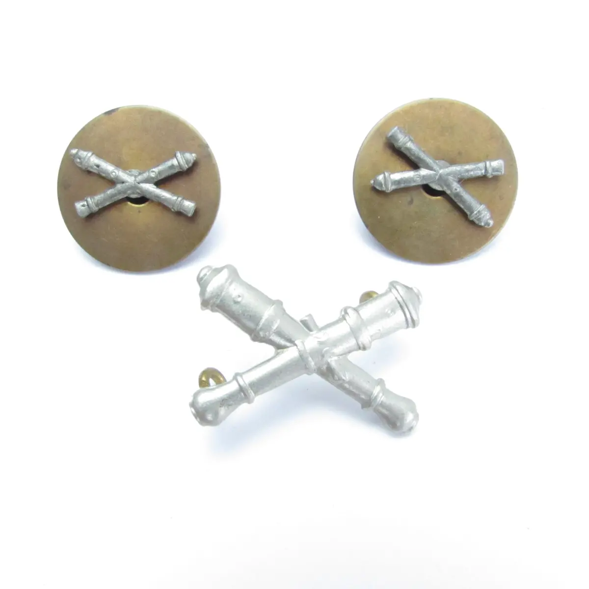 3X Military Badges - Crossed Canons 1