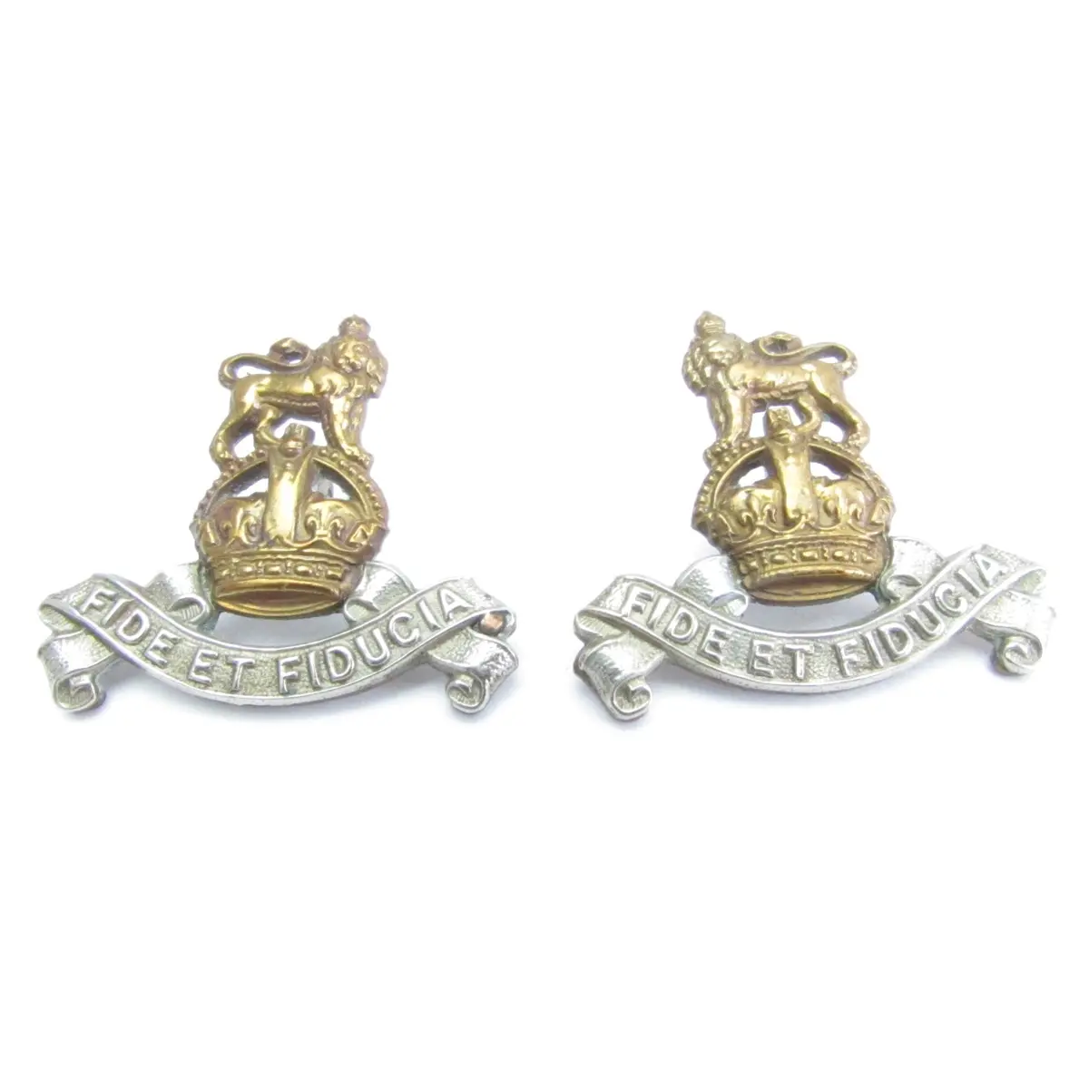 2X Fide Et Fiducia Royal Army Pay Corps Military Badges 1