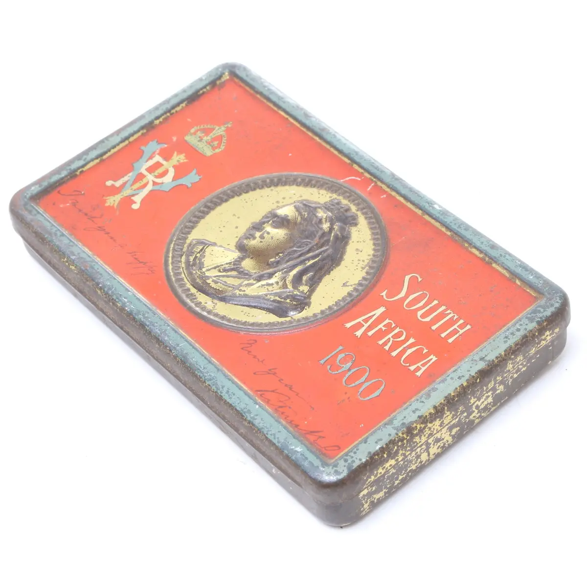 Sold - Old Queen Victoria 1900 Boer War Chocolate Gift Tin 1