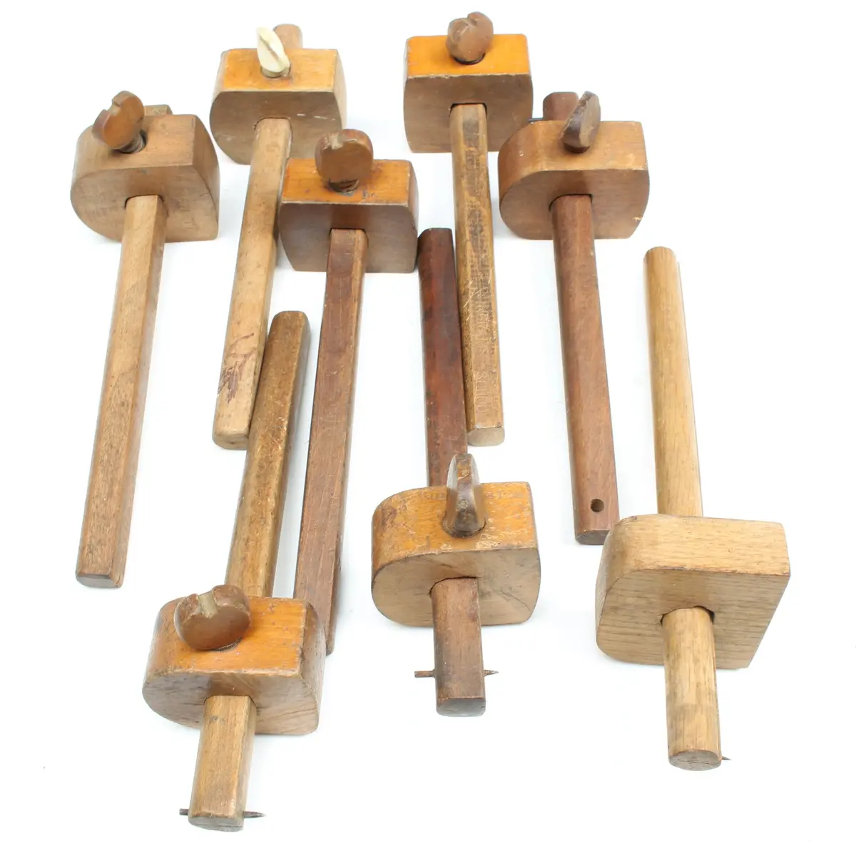 8X Old Wooden Marking Gauges (Beech) 2