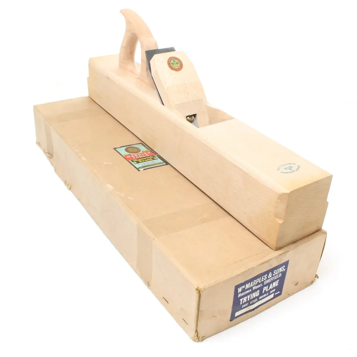Sold - Old Wooden Marples Jointer Plane - 22" (Beech) 1