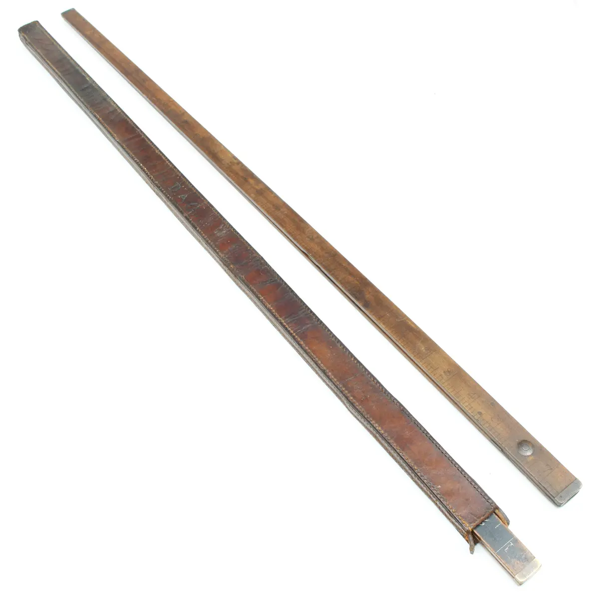 2X Old John Rabone Long Wooden Folding Rules 2