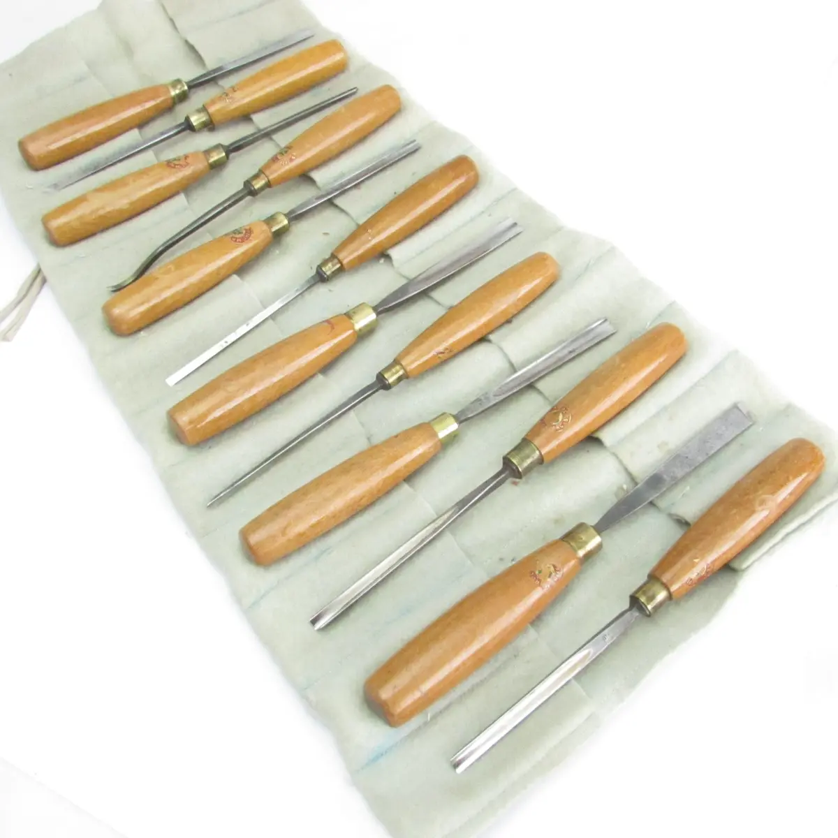 Sold - 12X Wm Marples Carving Tools Set (Beech) 1
