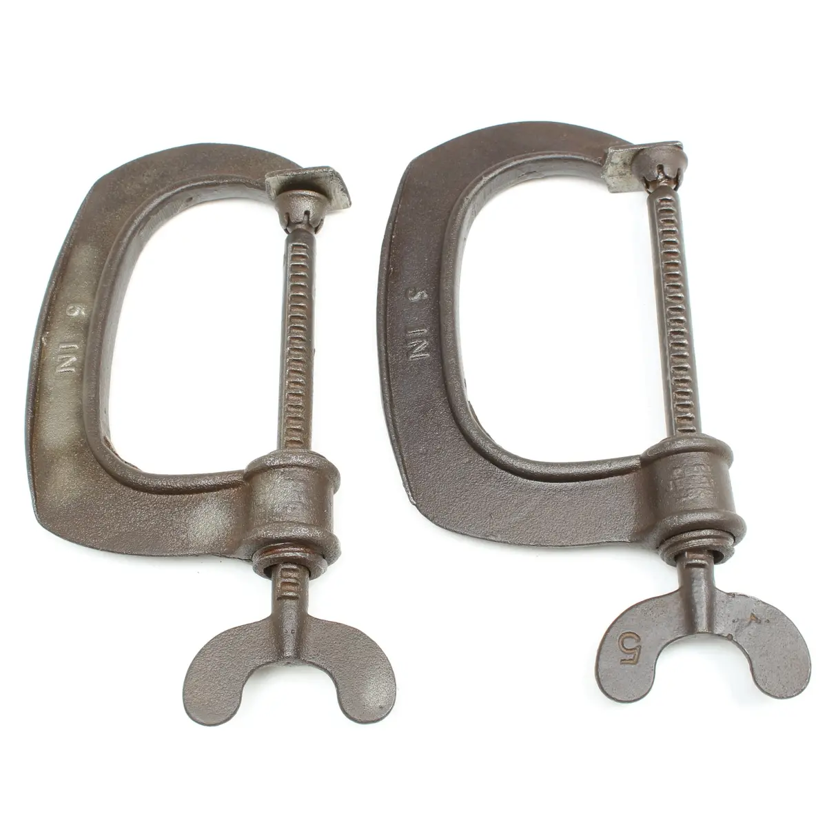 2X Old Antique Quick Release G-Clamps C.1872 - 5" 1