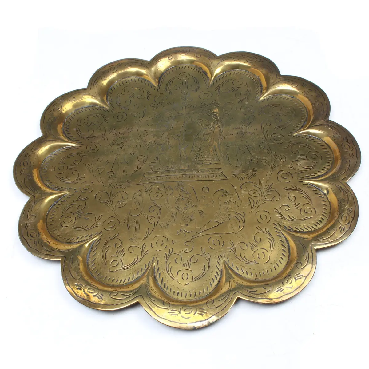 Old Brass Drinks Tray 1