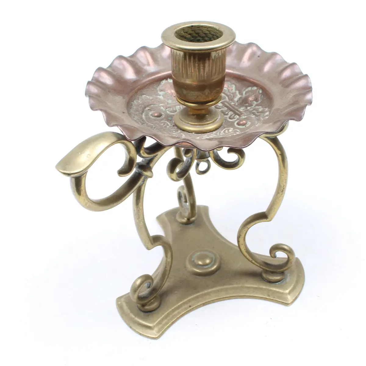 Old Brass Candlestick Holder 1