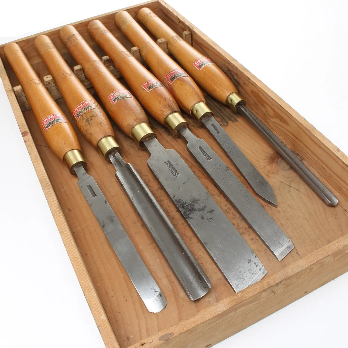Sold - 6X Stormont Woodturning Tools (Beech) 1