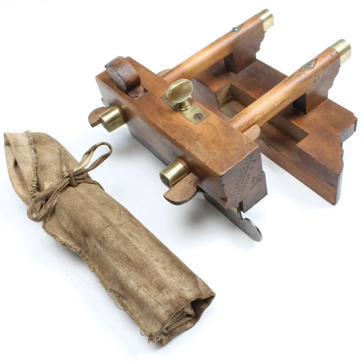 Old Nurse Wooden Plough Plane + 7 Cutters (Beech) 1
