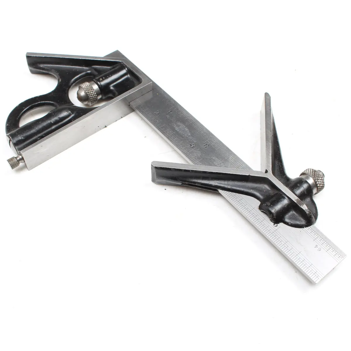 Sold - Small Brown & Sharpe Combination Square + Mitre Angle (Usa) 1