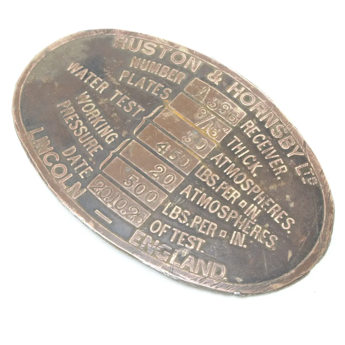 Ruston & Hornsby Plate / Plaque 1