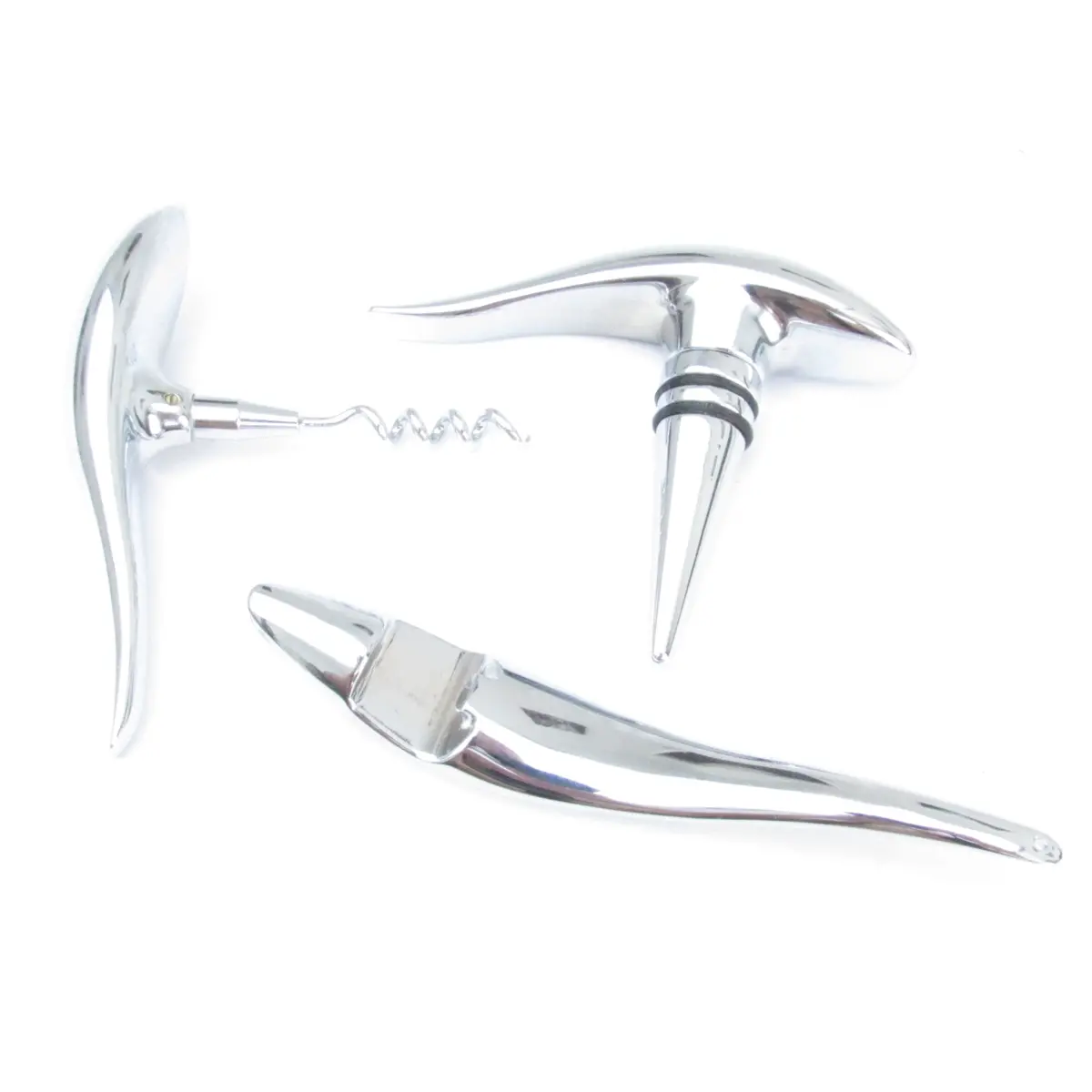 Stylish Bottle Opener, Corkscrew, Stopper Set 1