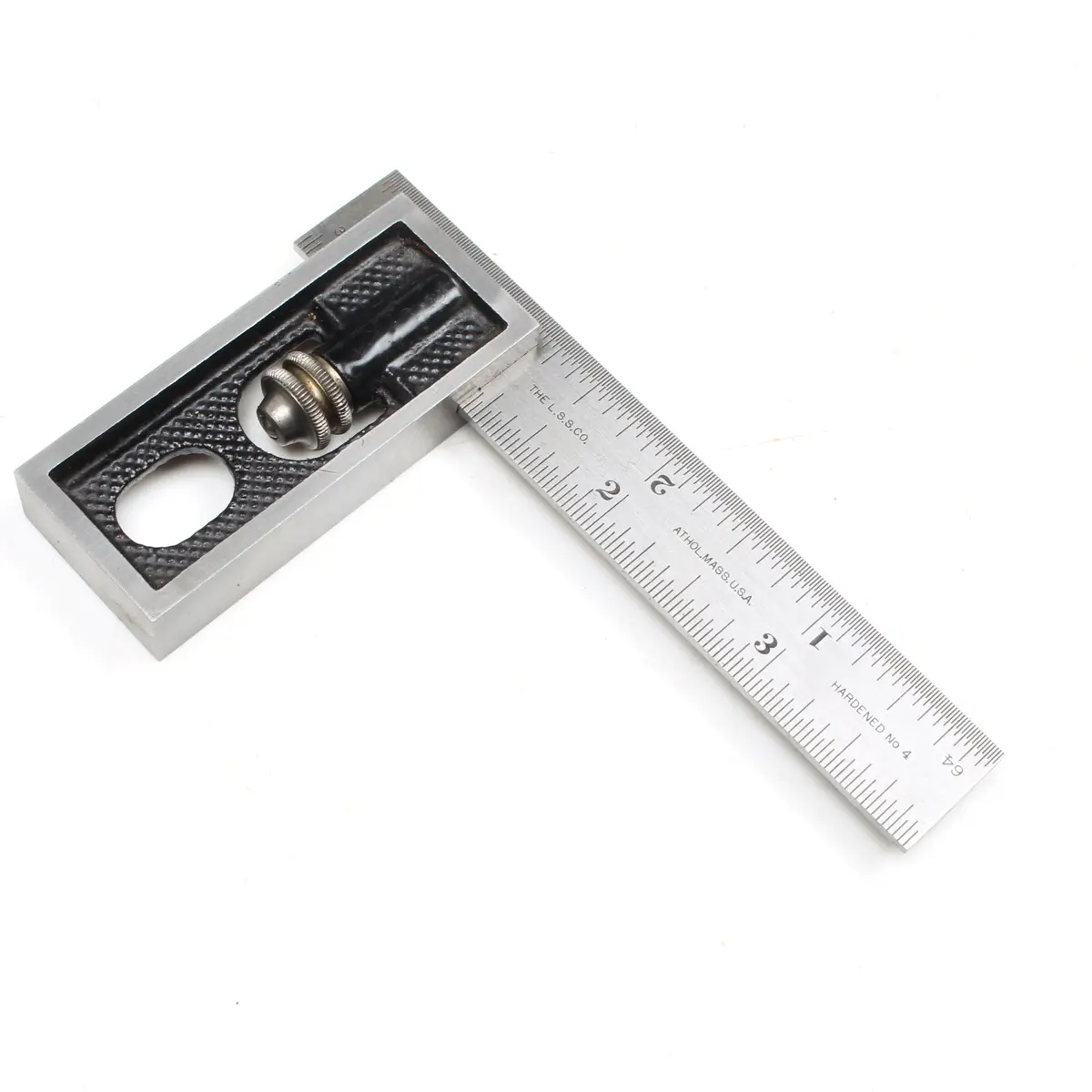 Sold - Lss Starrett Adjustable Square No. 18 - 4" (Usa) 1