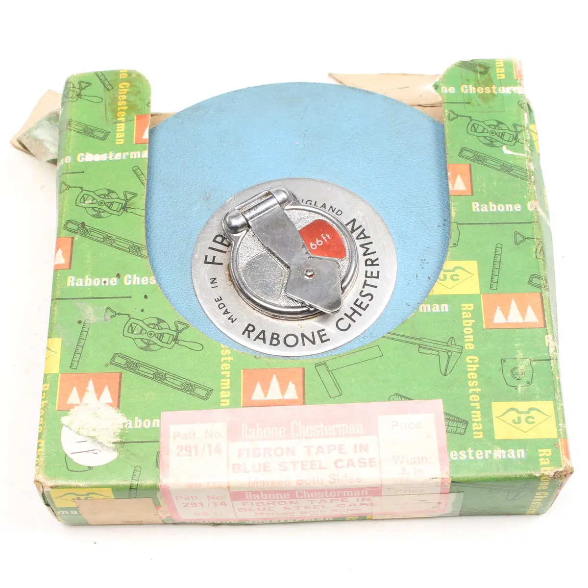 Old Rabone Chesterman Fibron Tape Measure - 66Ft 1