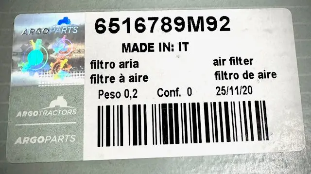 Mccormick / Argo Parts Cabin Air Filter, 6516789M92 1