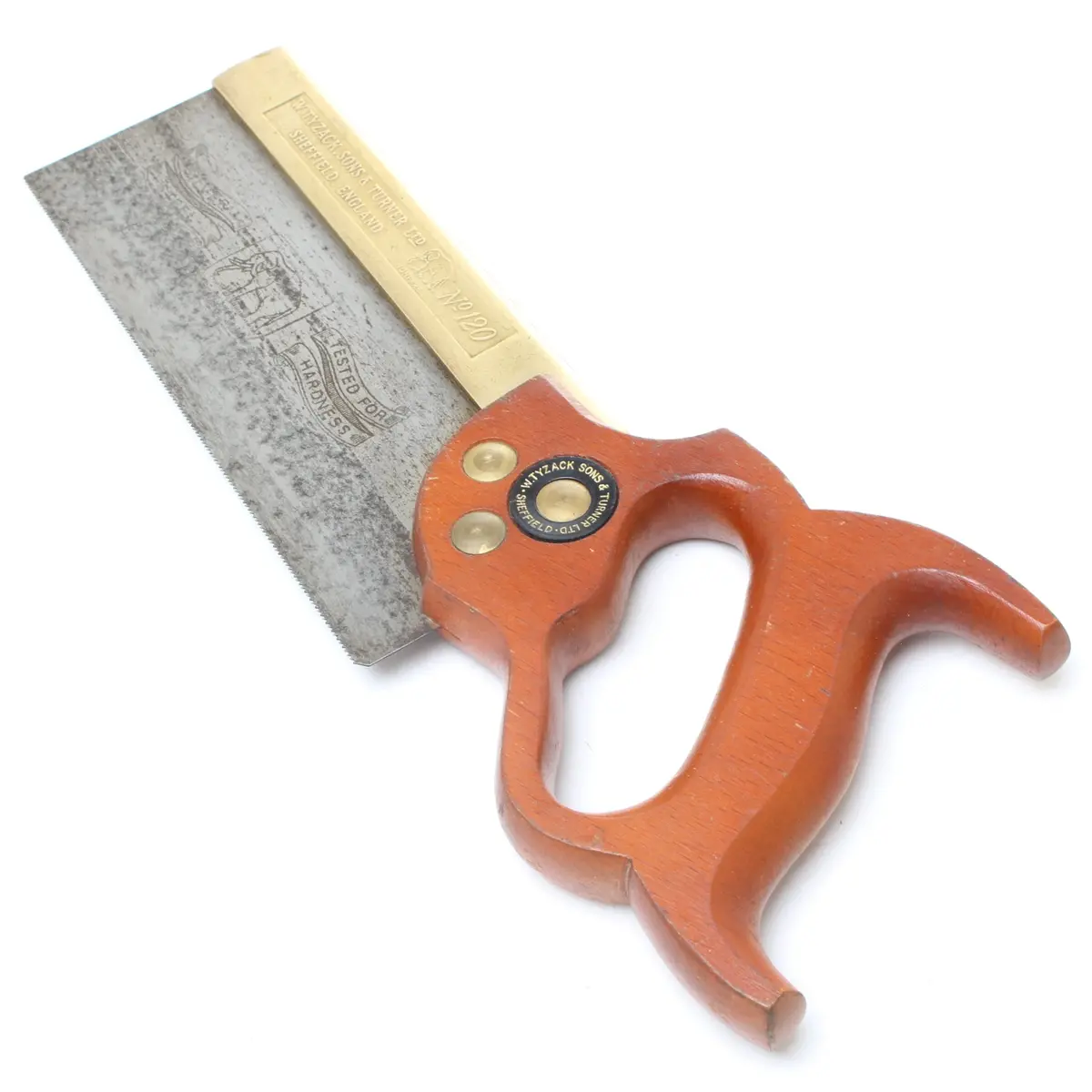 Sold - Tyzack Brass Back Dovetail Saw No.120 - 20Tpi - 8" (Beech) 1
