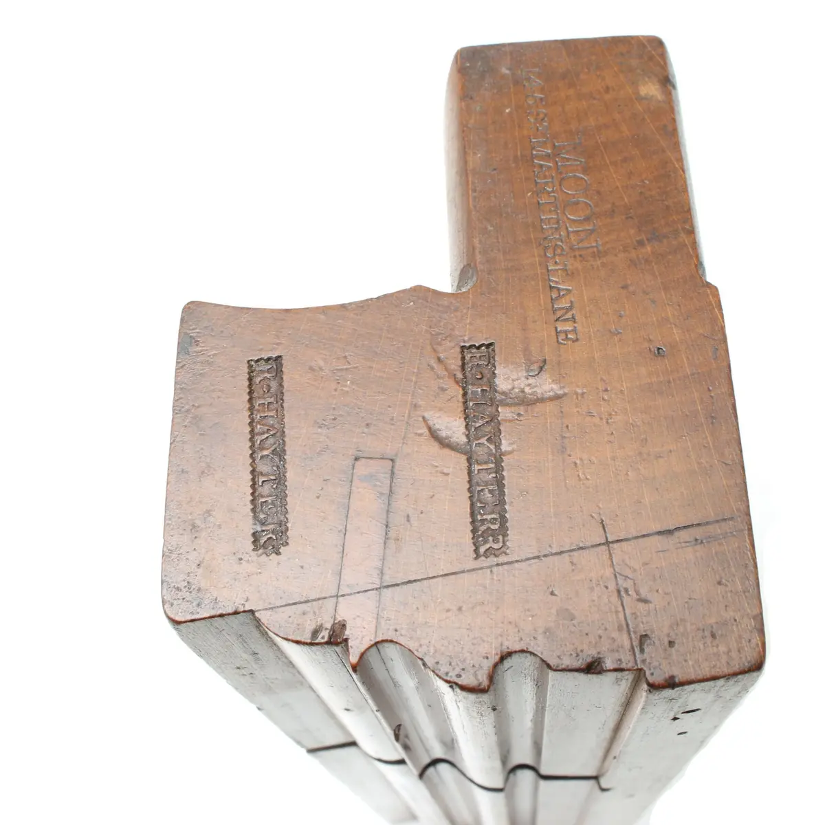Sold - Old Wide Moon Wooden Complex Moulding Plane (Beech) 1
