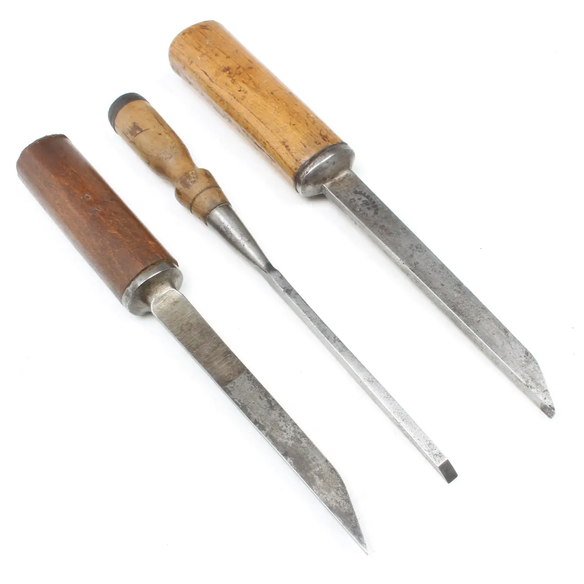 3X Old Mortice Chisels – 1/8", 1/4", 5/16" (Ash, Beech) 1