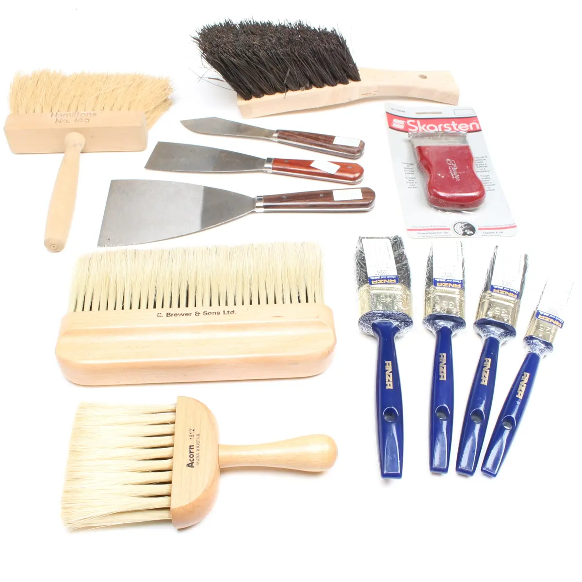 Collection Of Old Brushes / Scrapers / Decorating Tools 1