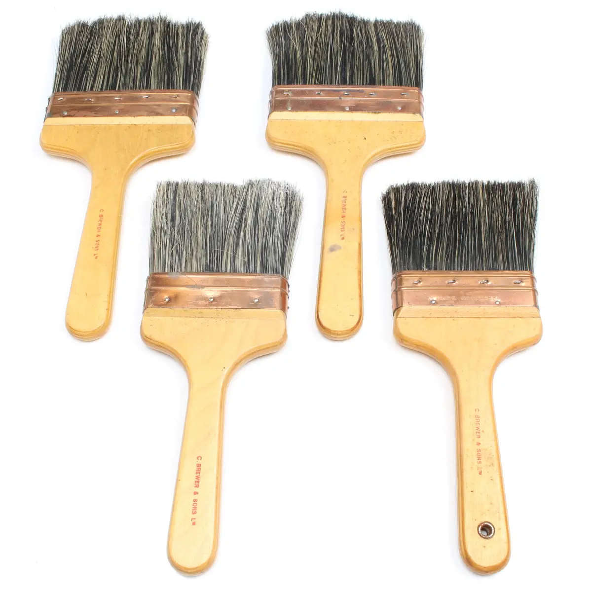 Old Large British Made Paintbrushes / Brushes - 4" & 5" 1