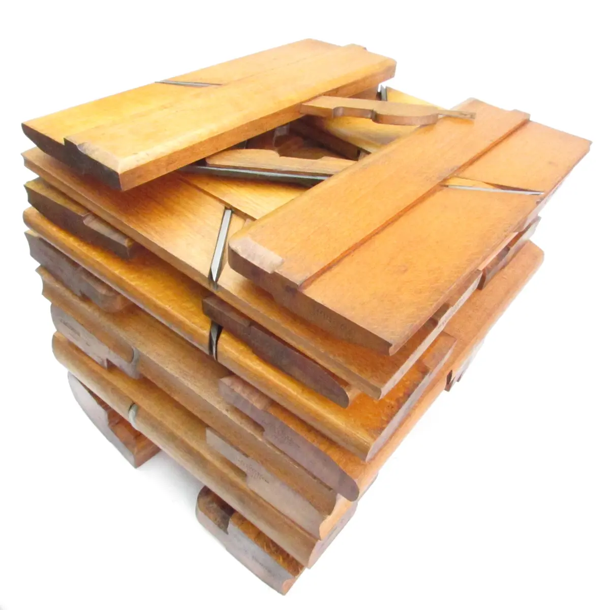 Sold - Wm Marples Wooden Hollow And Rounds Planes - Half Set (Beech) 1