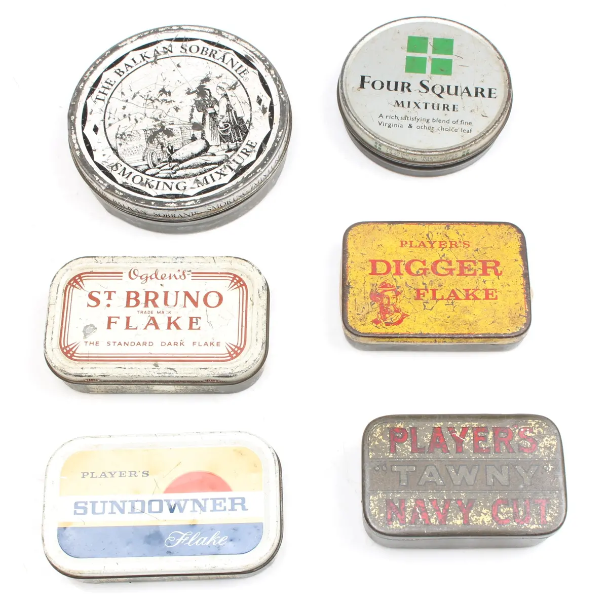 6X Old Small Tobacco Tins 1