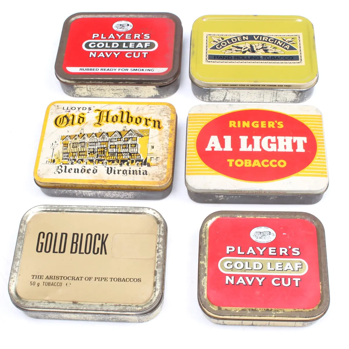 6X Old Tobacco Tins 1