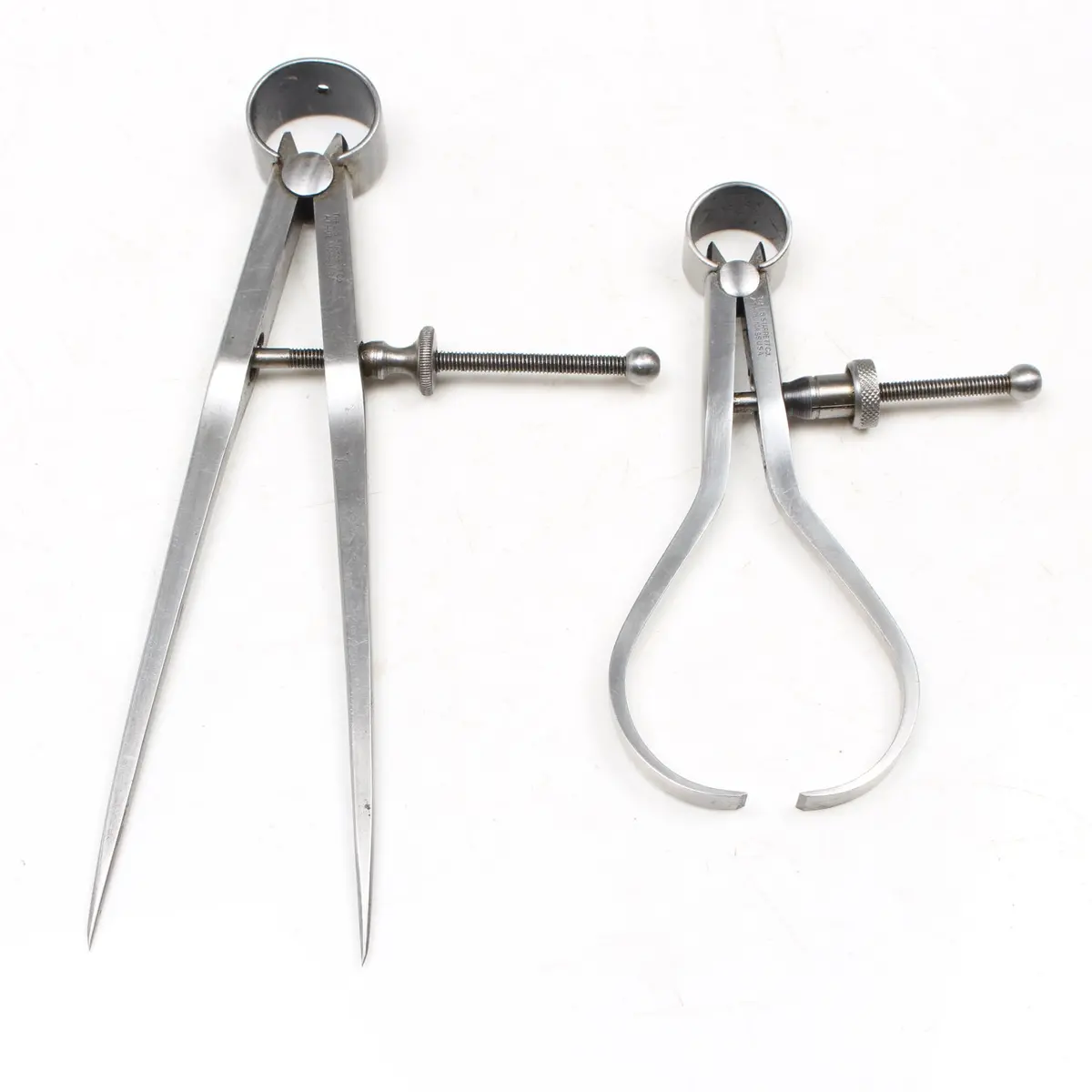 Sold - 2X Old Starrett Spring Dividers 4" - 6" (Usa) 1