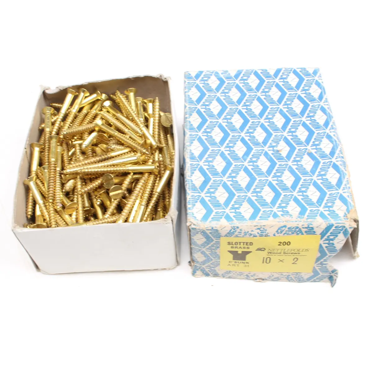 Box Of Nettlefolds Csk Brass Screws – 2” X 10 1