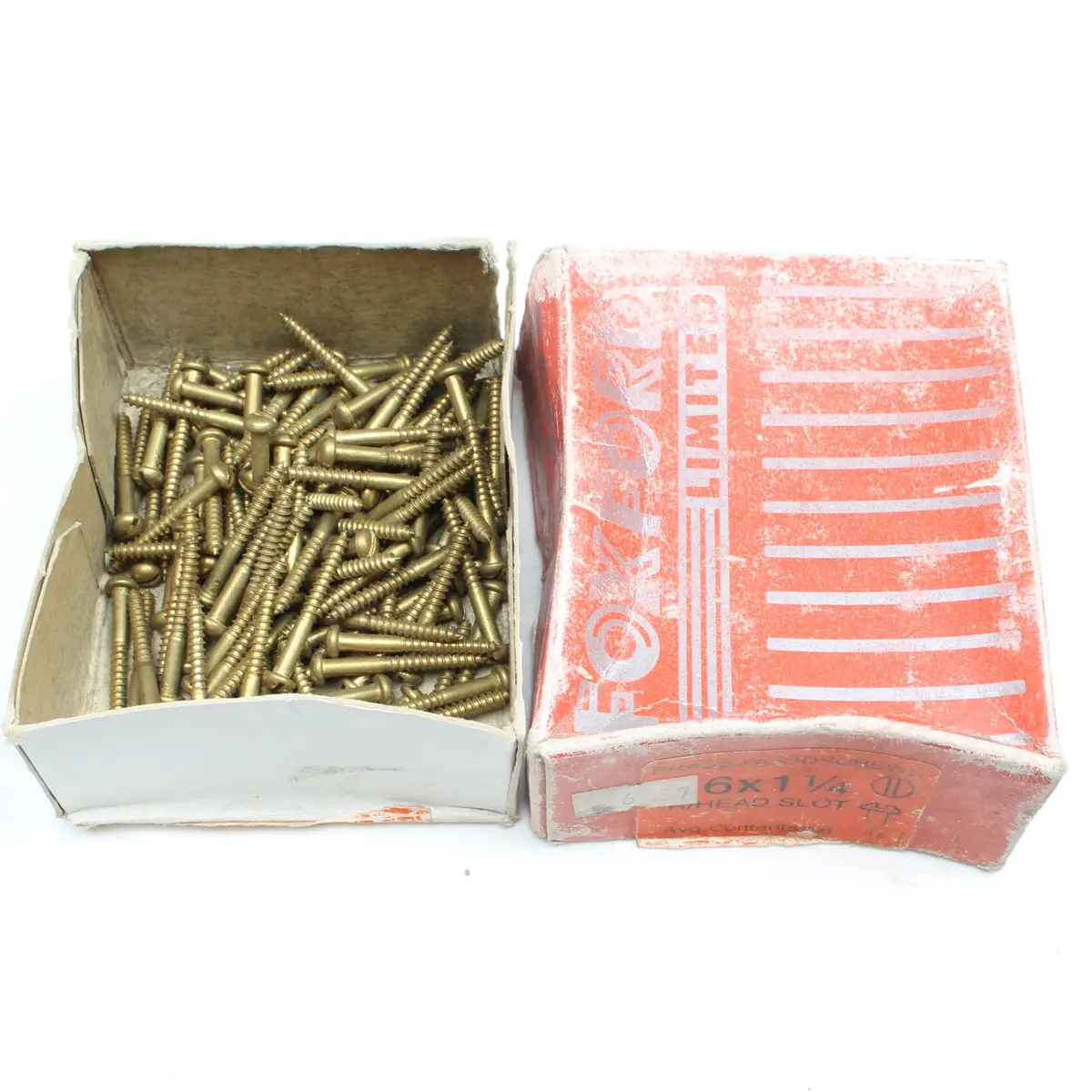 105X Foxford Round Head Brass Screws – 1 1/4” X 6 1