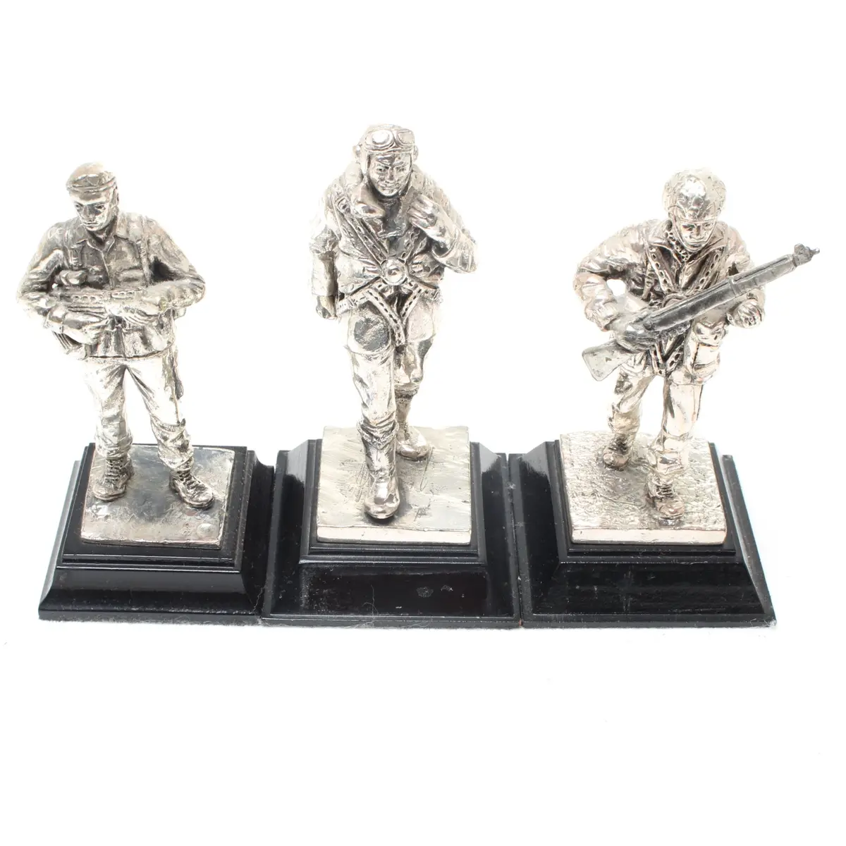 3X Pewter Army Soldier Figures 1